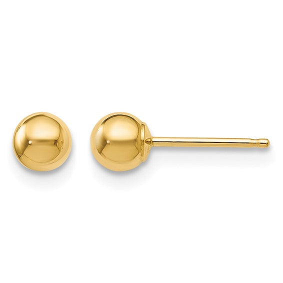 4mm Ball Post Stud Earrings - 14K Yellow Gold