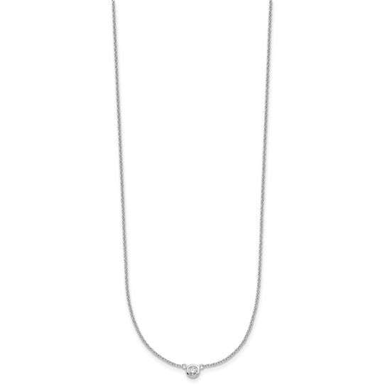 Round Brilliant Bezel Set Lab Diamond Solitaire Necklace -  (1/10ct)