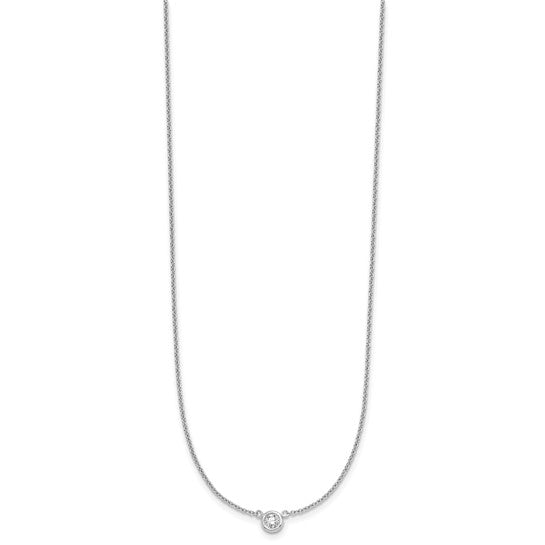 Round Brilliant Bezel Set Lab Diamond Solitaire Necklace -  (1/6ct)