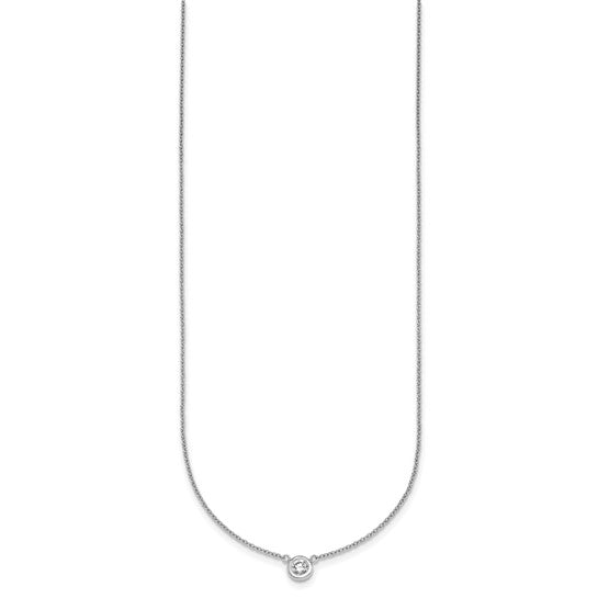 Round Brilliant Bezel Set Lab Diamond Solitaire Necklace -  (1/5ct)