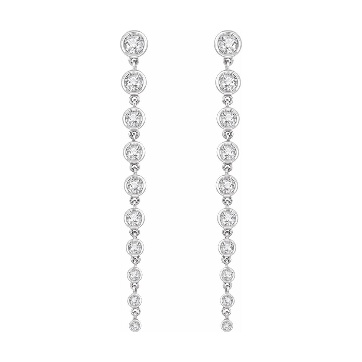 Bezel Set Lab Diamond Drop Dangle Earrings (2.00ctw)