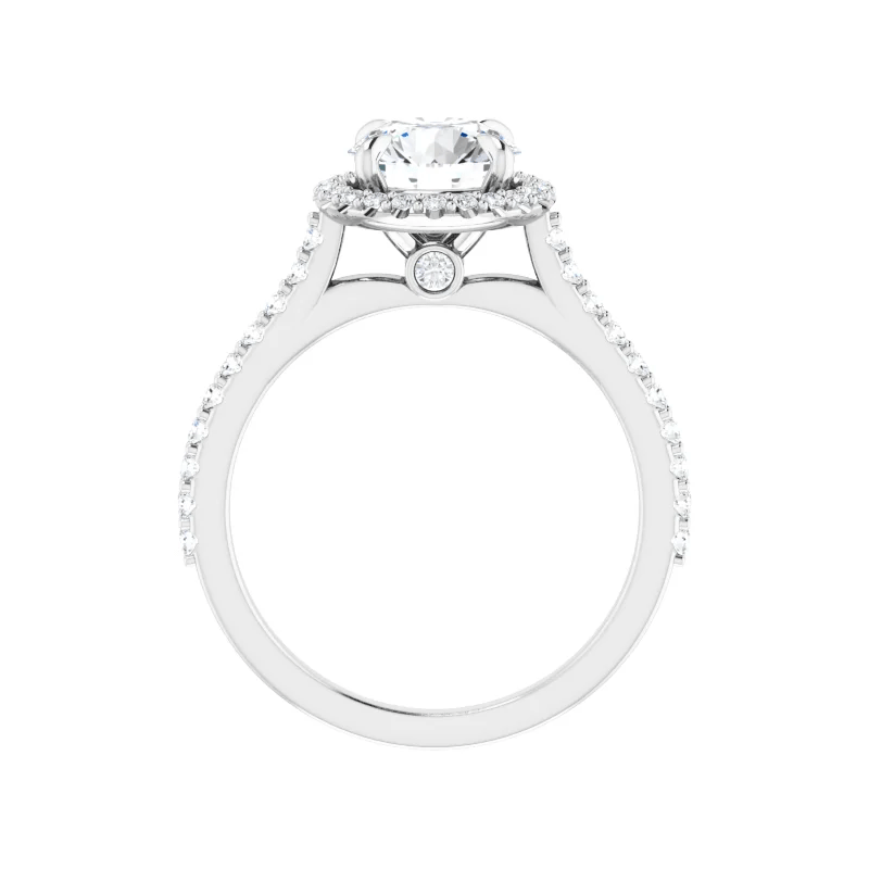 Round Lab Diamond French Set Halo Engagement Ring (1/3tw)