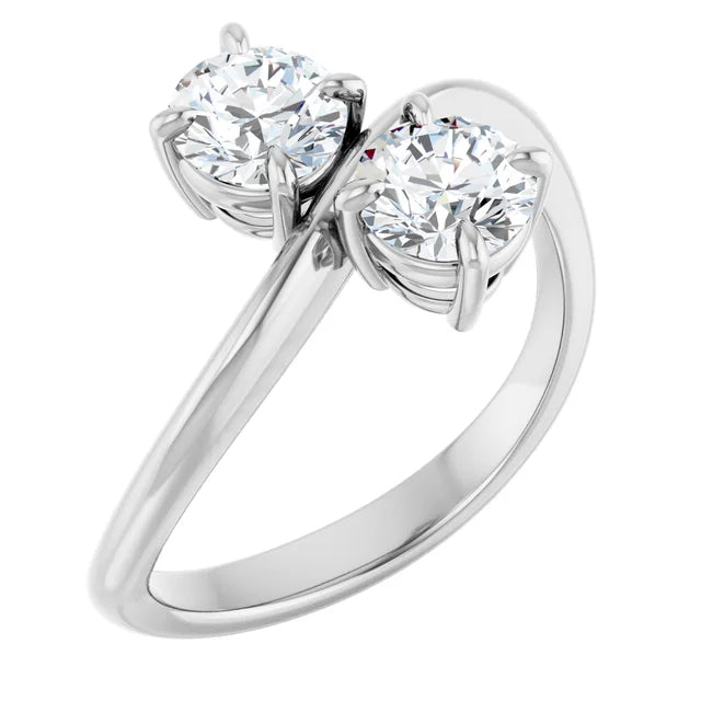 5.2mm Two-Stone GIA Certified Lab Diamond Engagement Ring (1.00ctw)