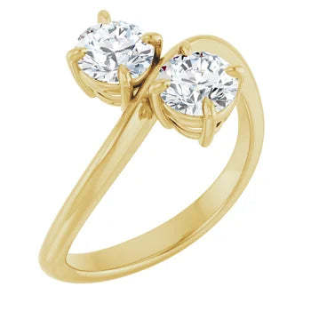 5.2mm Two-Stone GIA Certified Lab Diamond Engagement Ring (1.00ctw)