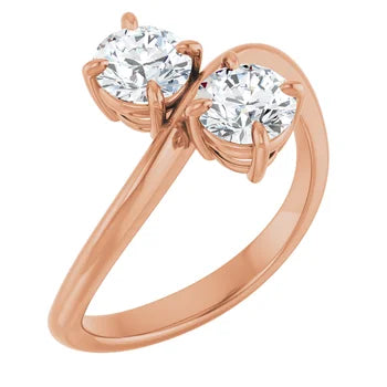 5.2mm Two-Stone GIA Certified Lab Diamond Engagement Ring (1.00ctw)