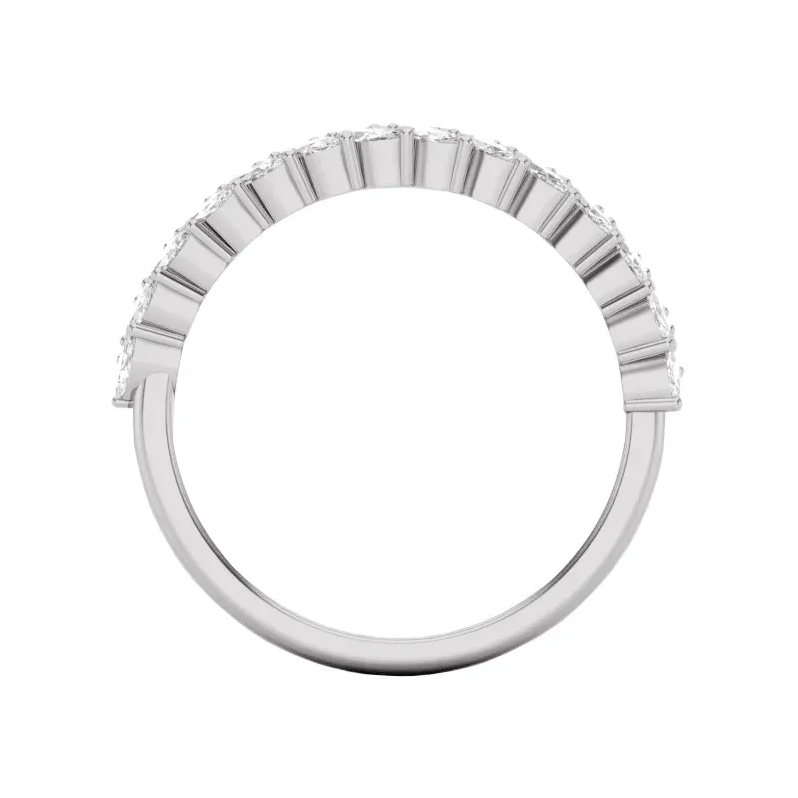Double Row Marquise Lab Diamond Anniversary Wedding Band (3/4ctw)