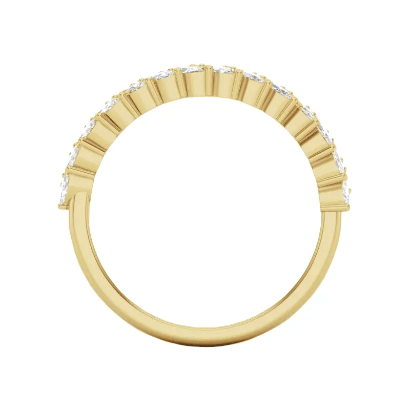 Double Row Marquise Lab Diamond Anniversary Wedding Band (3/4ctw)