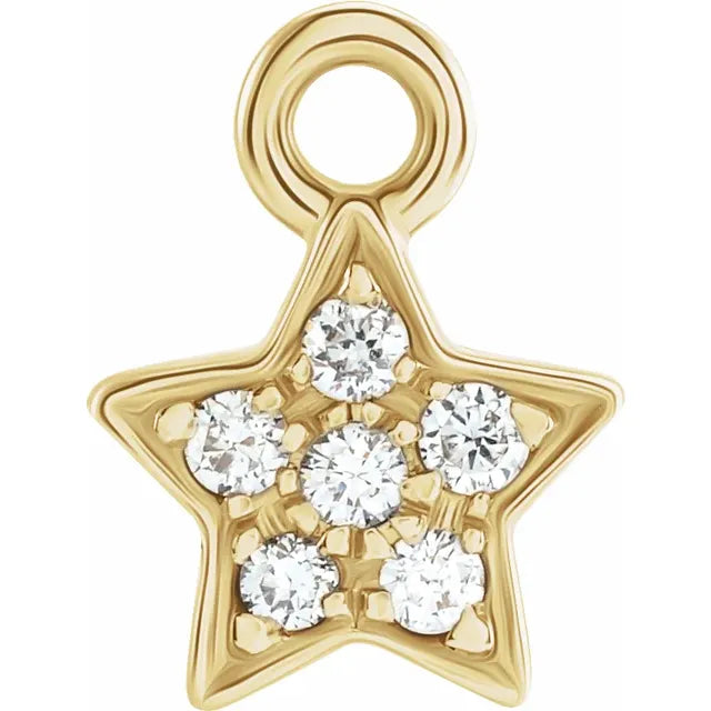 Colgante de diamante natural con pavé de estrella - Joyería permanente