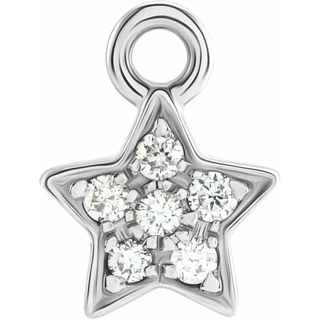 Colgante de diamante natural con pavé de estrella - Joyería permanente