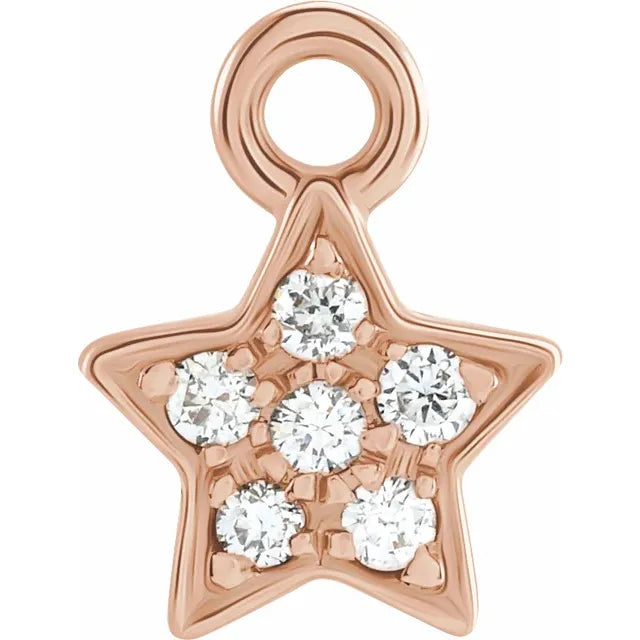 Colgante de diamante natural con pavé de estrella - Joyería permanente