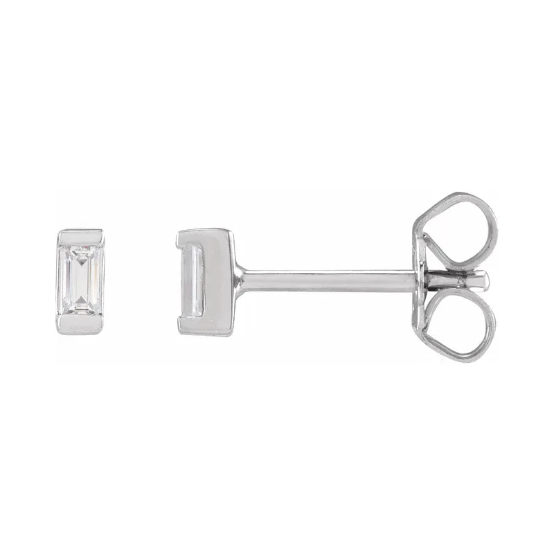 Baguette Lab Diamond Stud Earrings (0.08ctw)