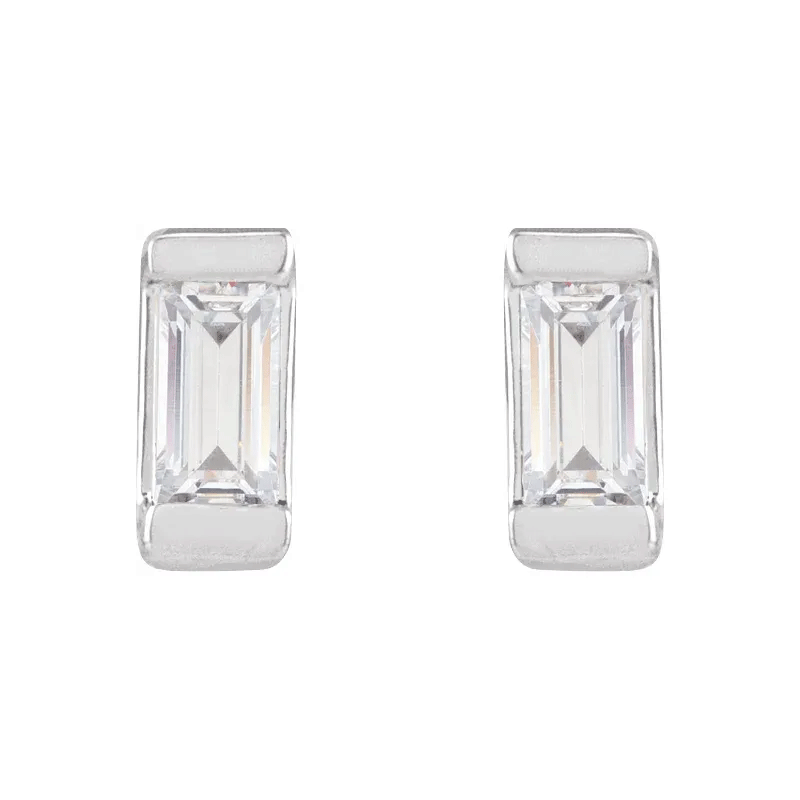 Baguette Lab Diamond Stud Earrings (0.08ctw)