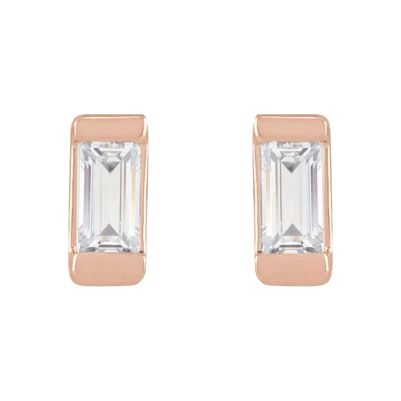 Baguette Lab Diamond Stud Earrings (0.08ctw)