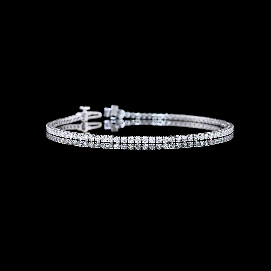Round Brilliant Lab Grown Diamond Tennis Bracelet - 14K White Gold (2.15ctw)
