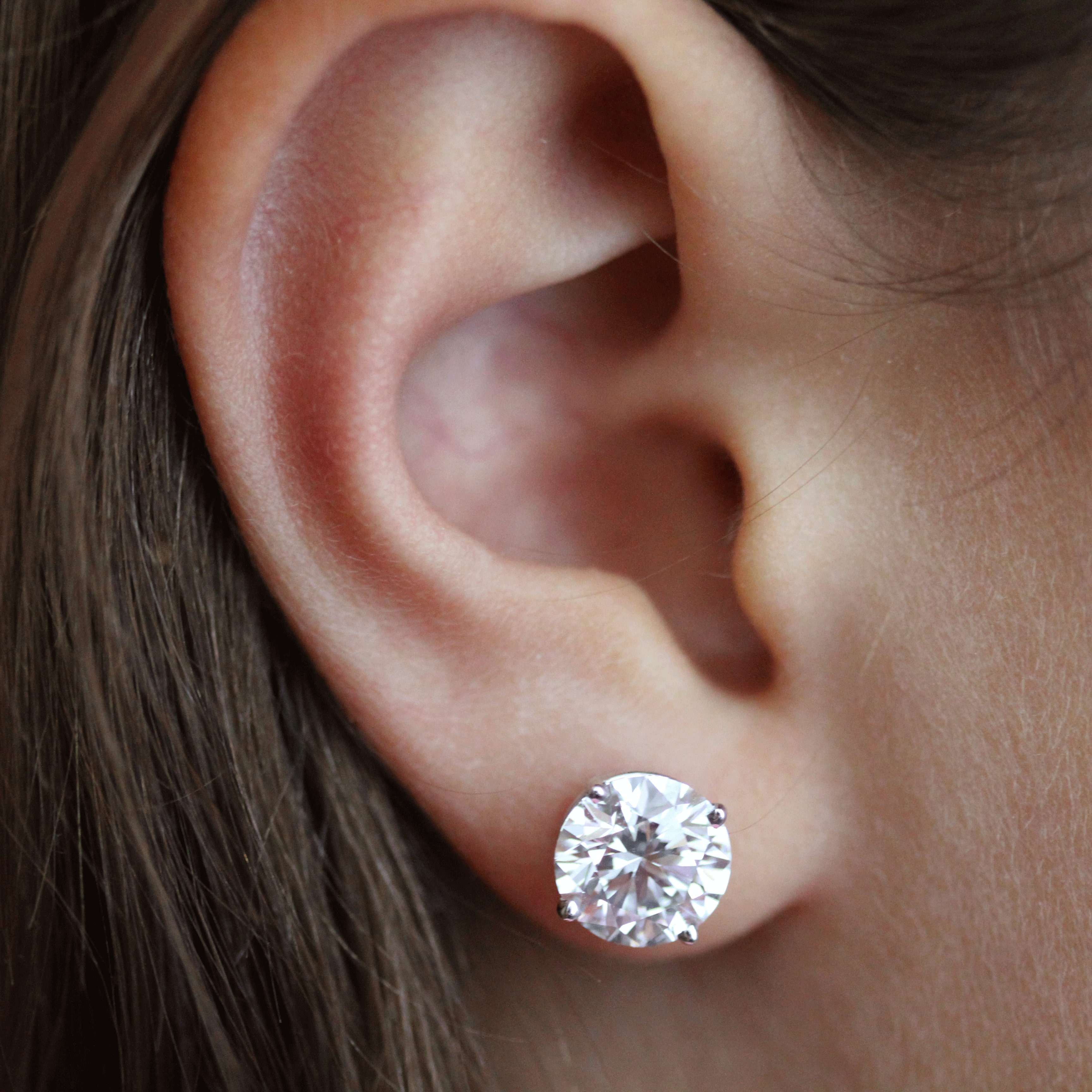 Round Brilliant GIA Certified Lab Diamond Stud Earrings - 14K White Gold (5.18ctw)