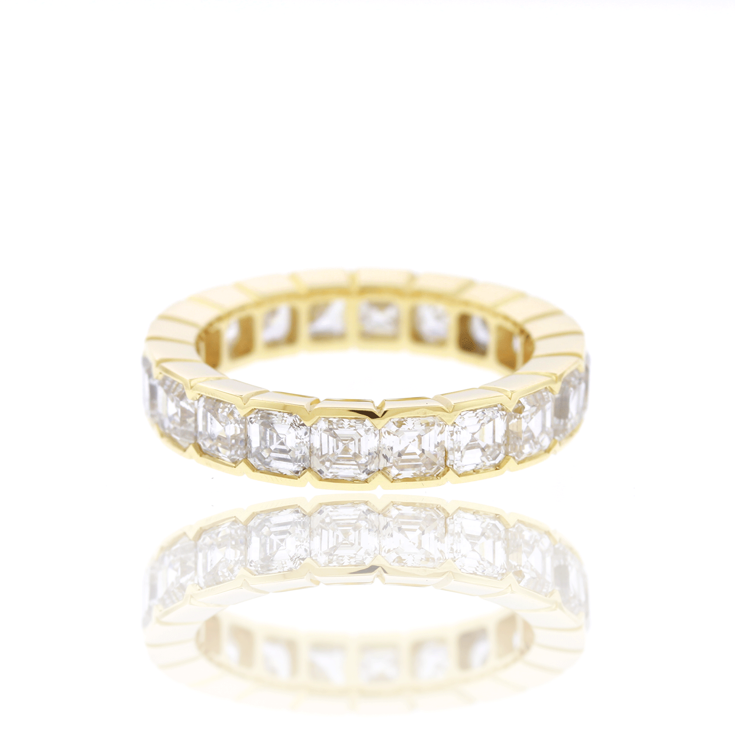 Asscher Cut Lab Diamond Half-Bezel Eternity Band (3.30ctw)