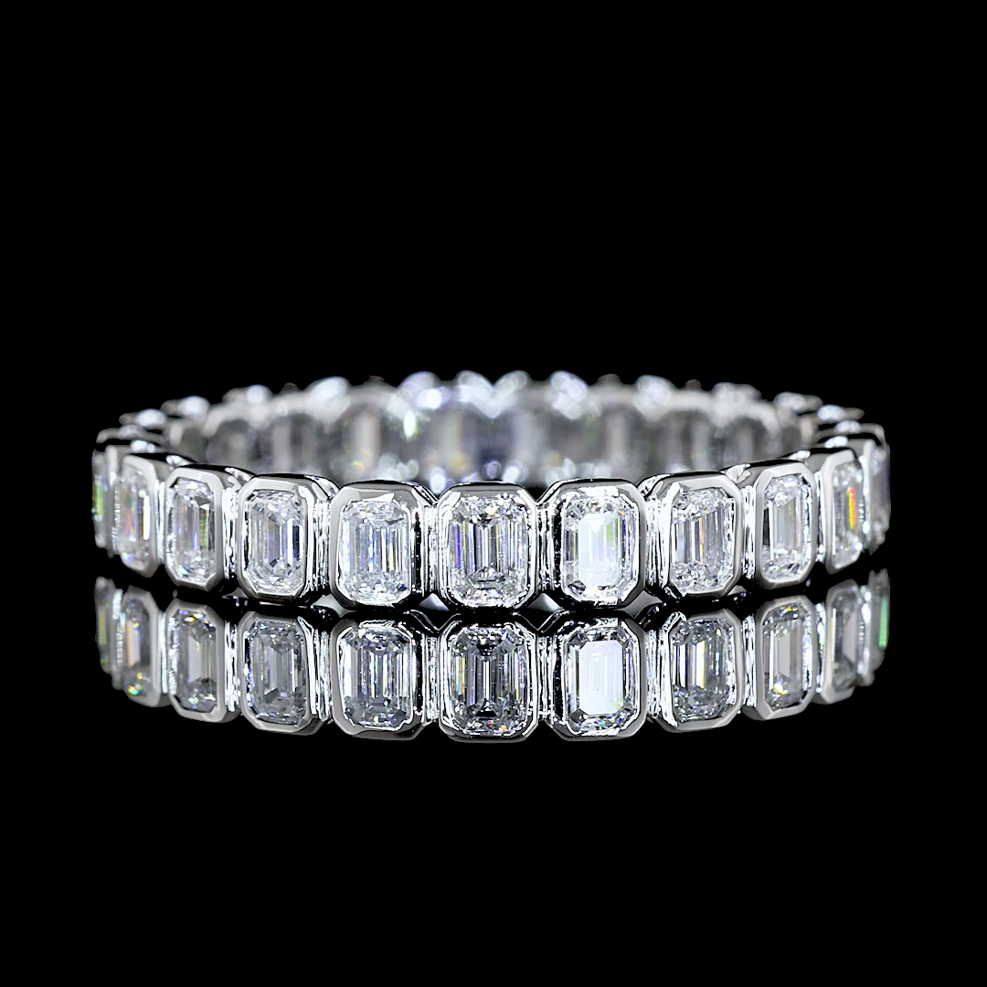 Emerald Cut Lab Diamond Eternity Band - 14K White Gold (0.98ctw)