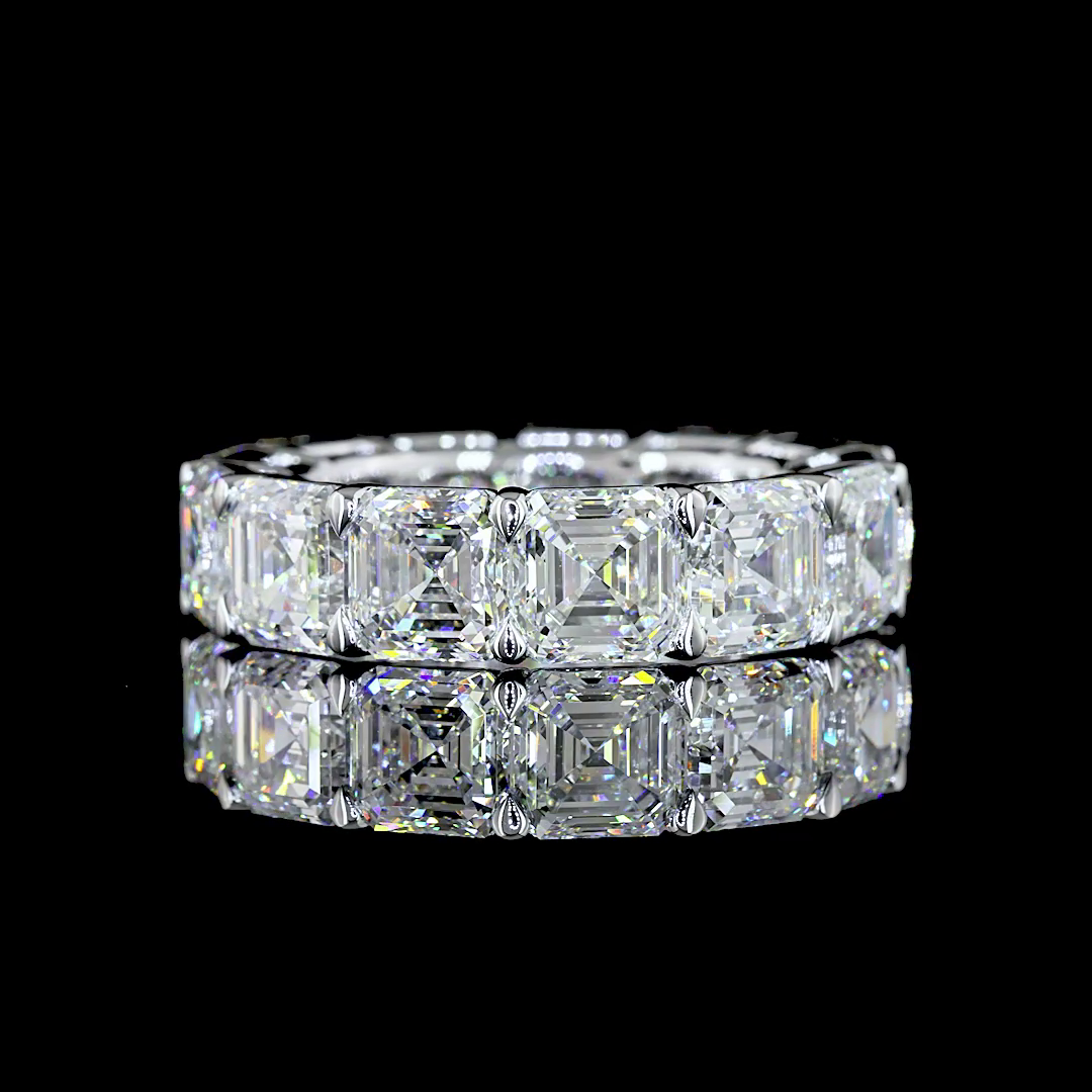Asscher Cut Lab Diamond Eternity Band - 14K White Gold (13.09ctw)
