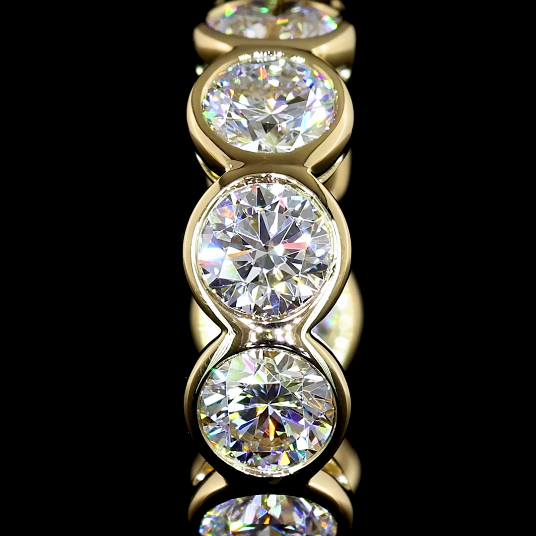Round Lab Diamond Huggie Hoop Earrings - 14K Yellow Gold (1.98ctw)