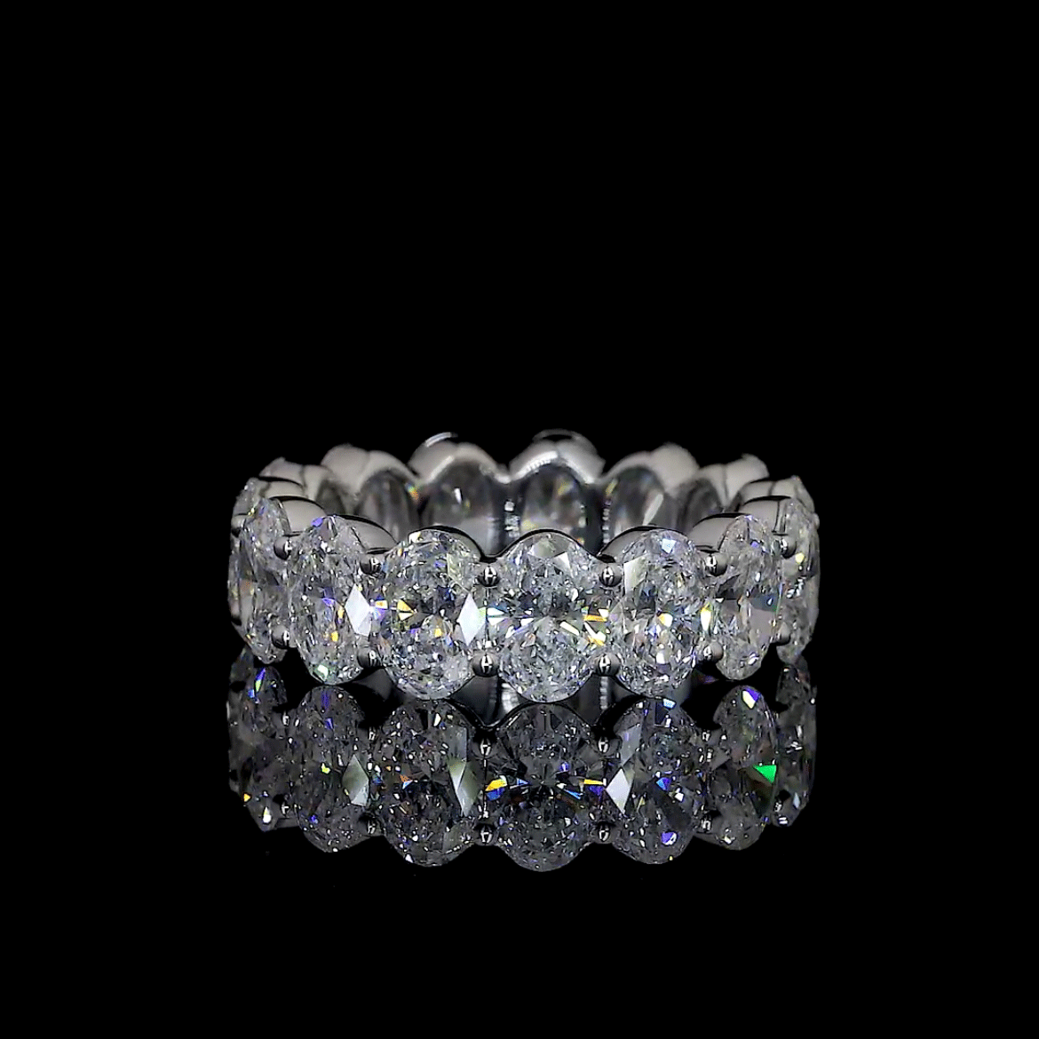 Oval Brilliant Lab Diamond Eternity Band - 14K White Gold (5.47ctw)