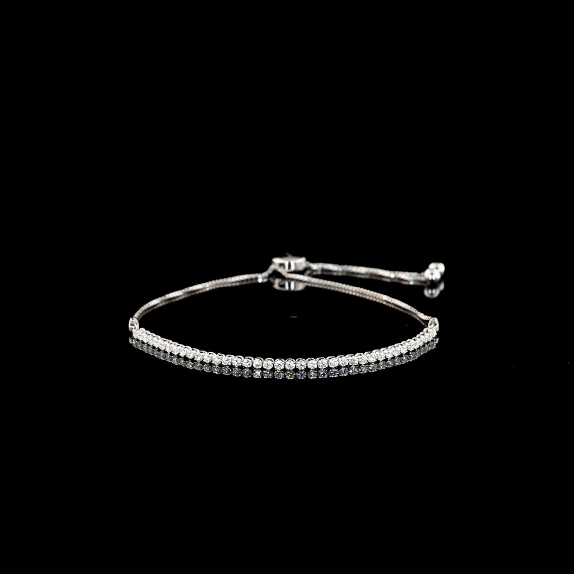 Adjustable Round Lab Diamond Tennis Bracelet (0.98ctw)