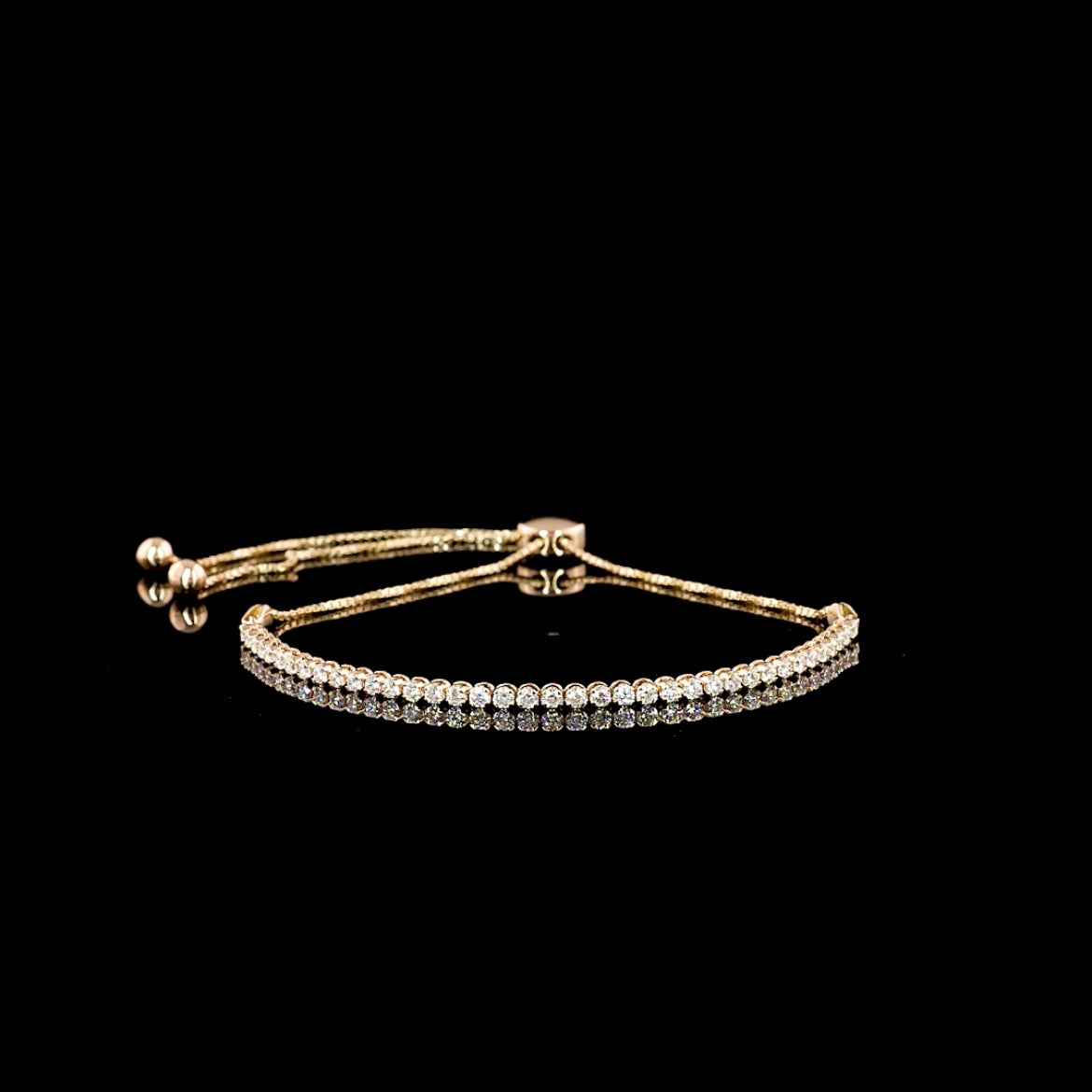 Adjustable Round Lab Diamond Tennis Bracelet (0.98ctw)