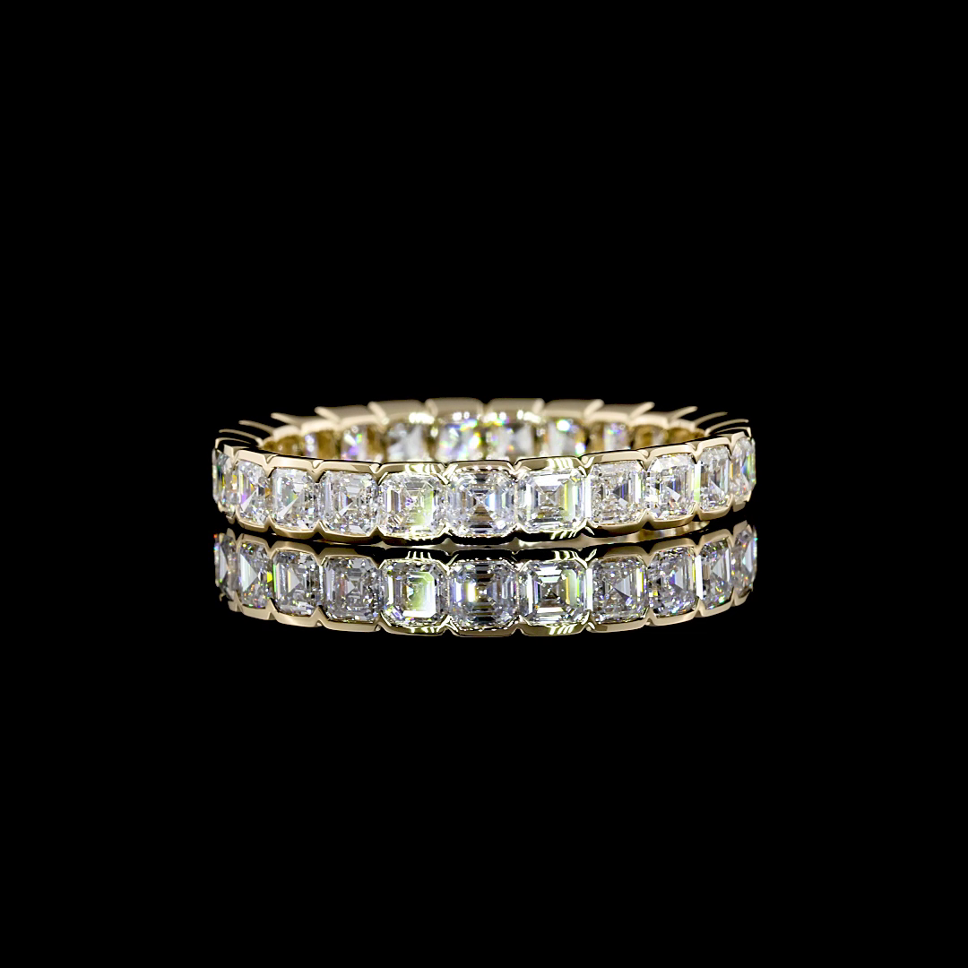 Assher Cut Lab Diamond Eternity Band - 14K Yellow Gold (2.09ctw)
