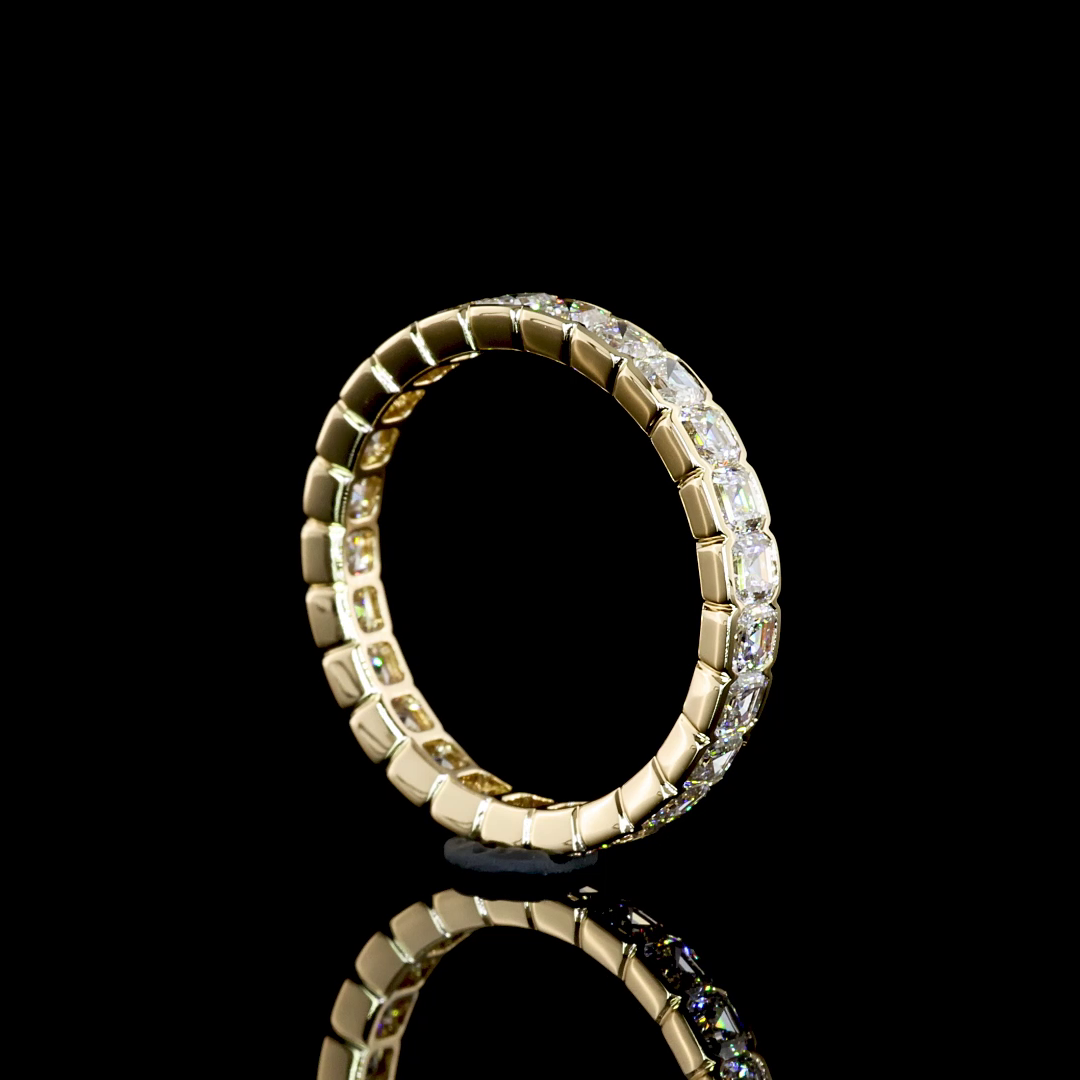 Assher Cut Lab Diamond Eternity Band - 14K Yellow Gold (2.09ctw)