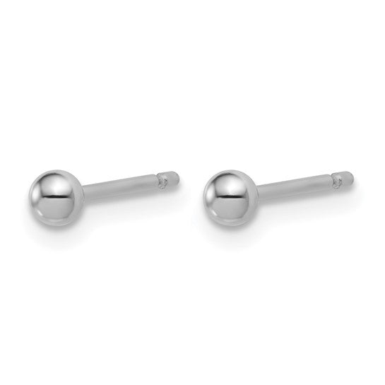 3mm Ball Post Stud Earrings - Platinum
