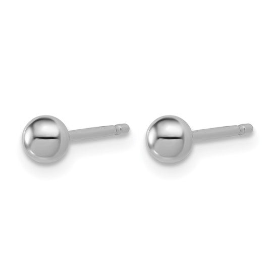 4mm Ball Post Stud Earrings - Platinum