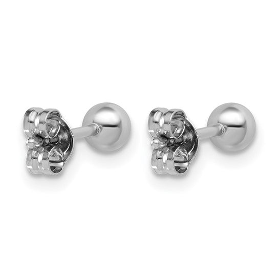 4mm Ball Post Stud Earrings - Platinum