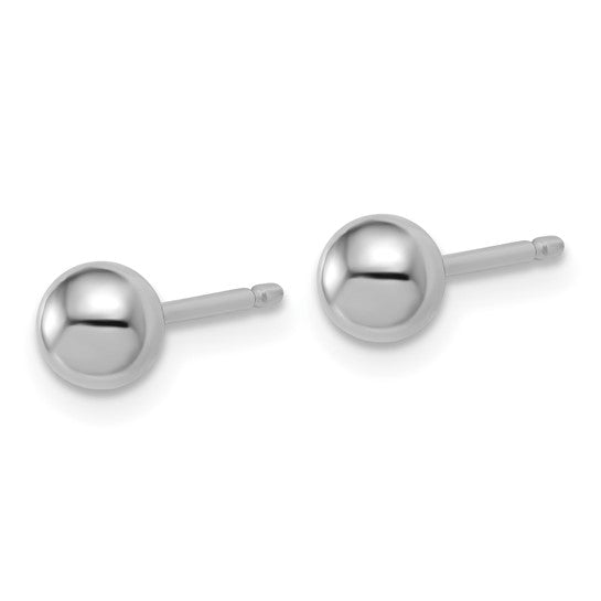 5mm Ball Post Stud Earrings - Platinum