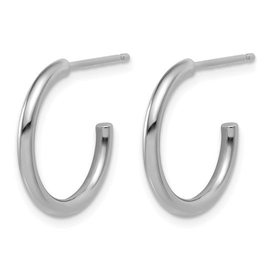 18mm J-Hoop Earrings - Platinum