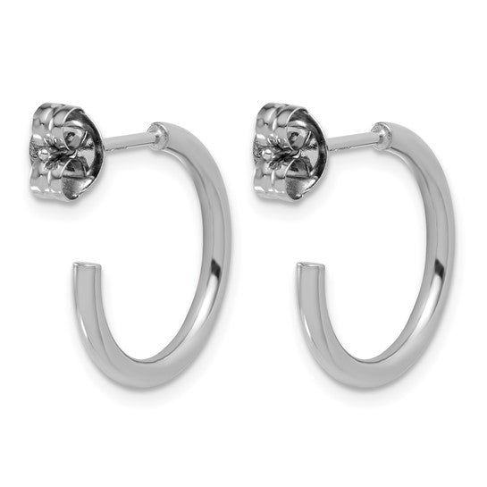 18mm J-Hoop Earrings - Platinum