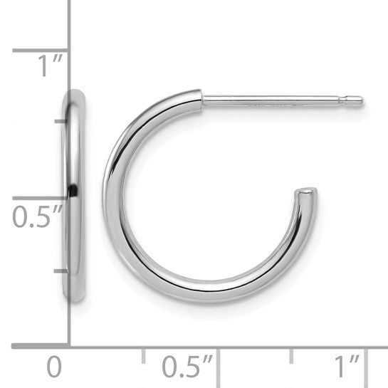 18mm J-Hoop Earrings - Platinum