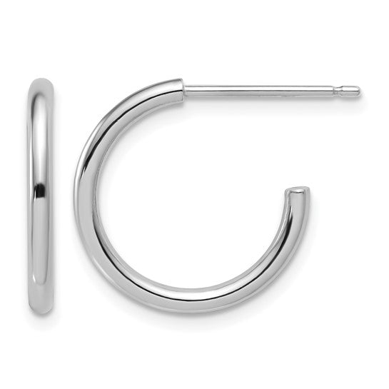 18mm J-Hoop Earrings - Platinum