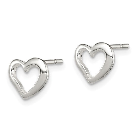 Open Heart Youth Earrings - Silver