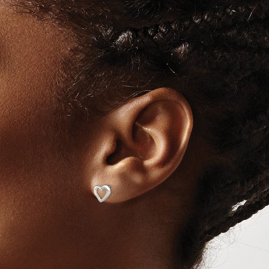 Open Heart Youth Earrings - Silver