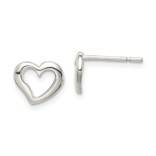 Open Heart Youth Earrings - Silver