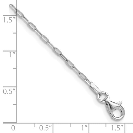 1.65mm Paperclip Necklace - Rhodium Plated Sterling Silver