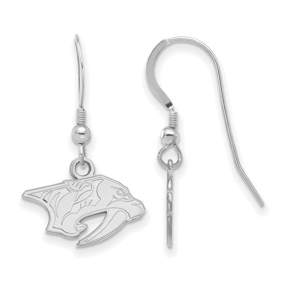 NHL LogoArt Nashville Predators® Dangle Wire Earrings - Sterling Silver