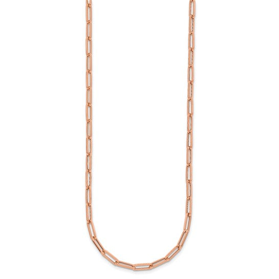 4mm Flat Semi-Solid Paperclip Necklace