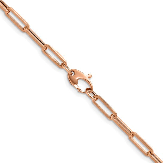 4mm Flat Semi-Solid Paperclip Necklace