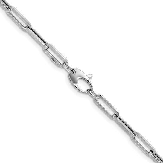 4mm Flat Semi-Solid Paperclip Necklace