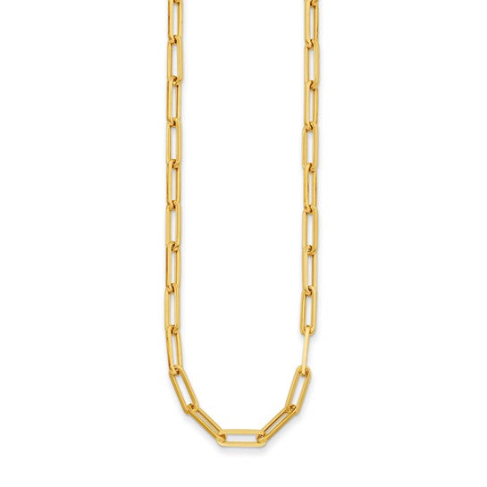 4mm Flat Semi-Solid Paperclip Necklace