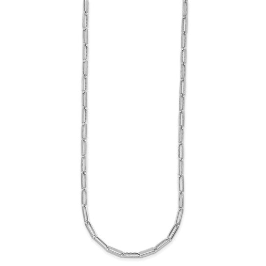 4mm Flat Semi-Solid Paperclip Necklace