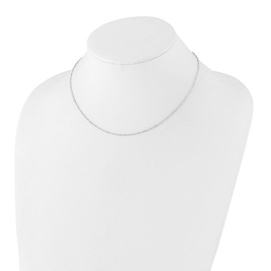 1.65mm Paperclip Necklace - Rhodium Plated Sterling Silver