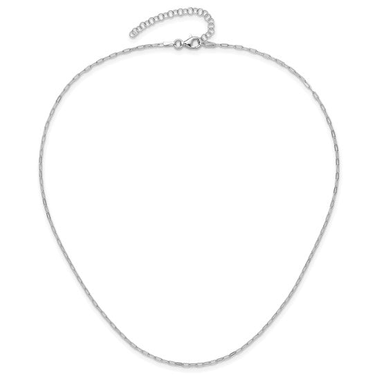 1.65mm Paperclip Necklace - Rhodium Plated Sterling Silver