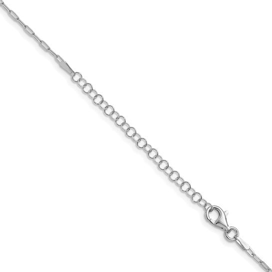 1.65mm Paperclip Necklace - Rhodium Plated Sterling Silver