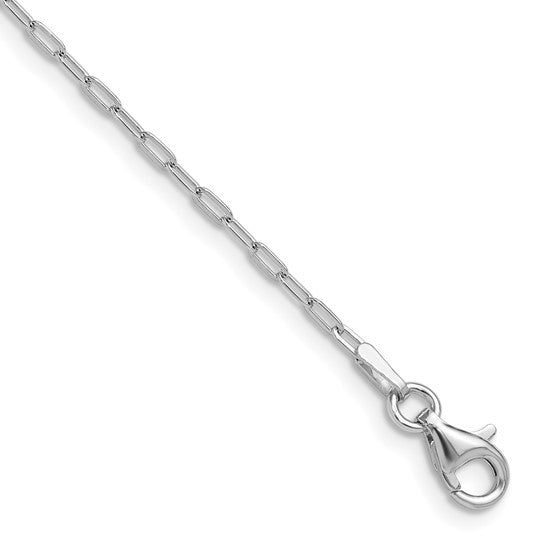 1.65mm Paperclip Necklace - Rhodium Plated Sterling Silver